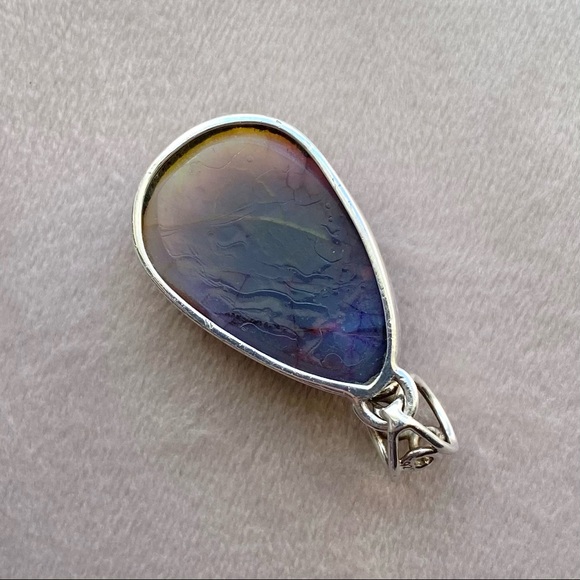 Sterling Silver Amethyst Ametrine Druzy Cluster Pendant - Picture 4 of 6